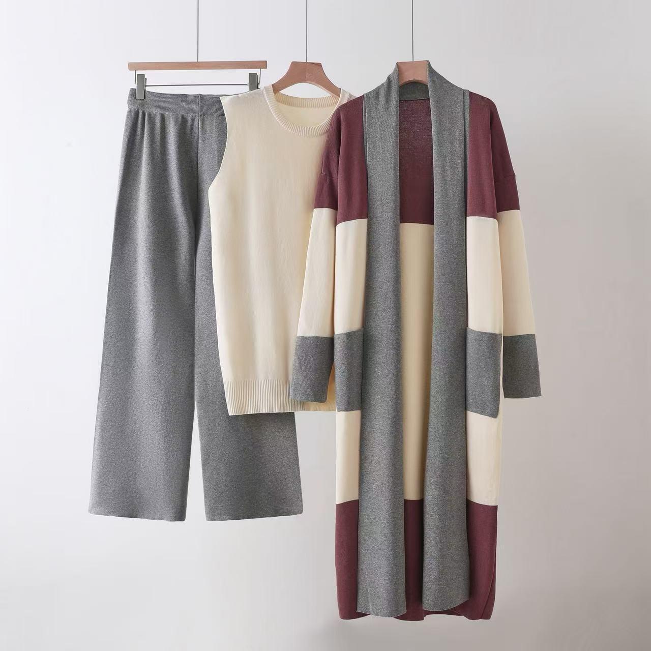 European Chic Women s Sweater Set: Retro Knit Cardigan & Wide-Leg Pants for Autumn/Winter One Size сірий колір
European Chic Women s Sweater Set: Retro Knit Cardigan & Wide-Leg Pants for Autumn/Winter One Size сірий колір