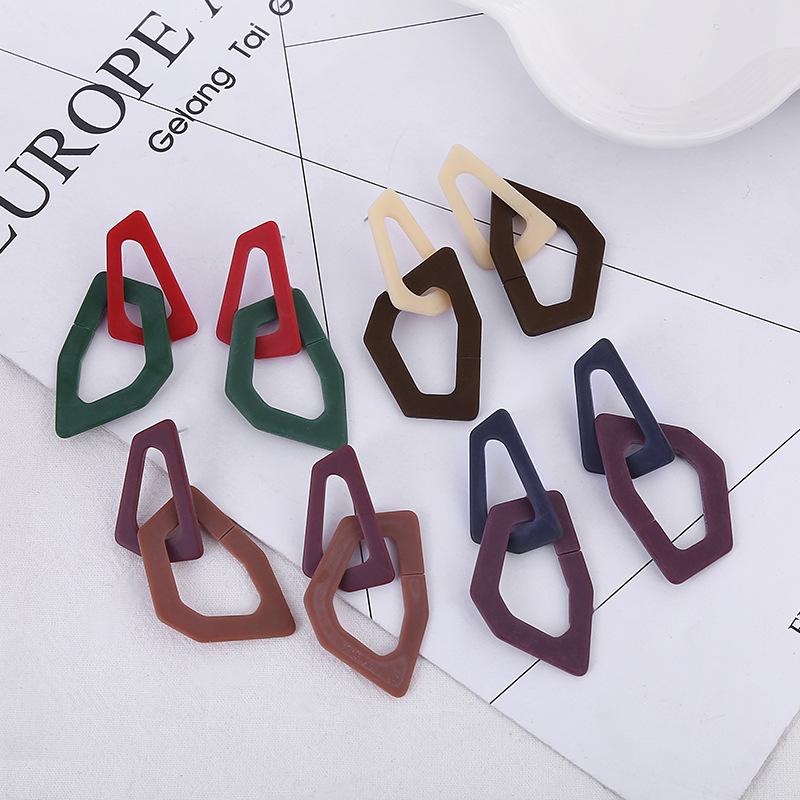 Korean geometric block color blocking fashionable earrings with exaggerated personality acrylic earrings фіолетовий
Korean geometric block color blocking fashionable earrings with exaggerated personality acrylic earrings фіолетовий