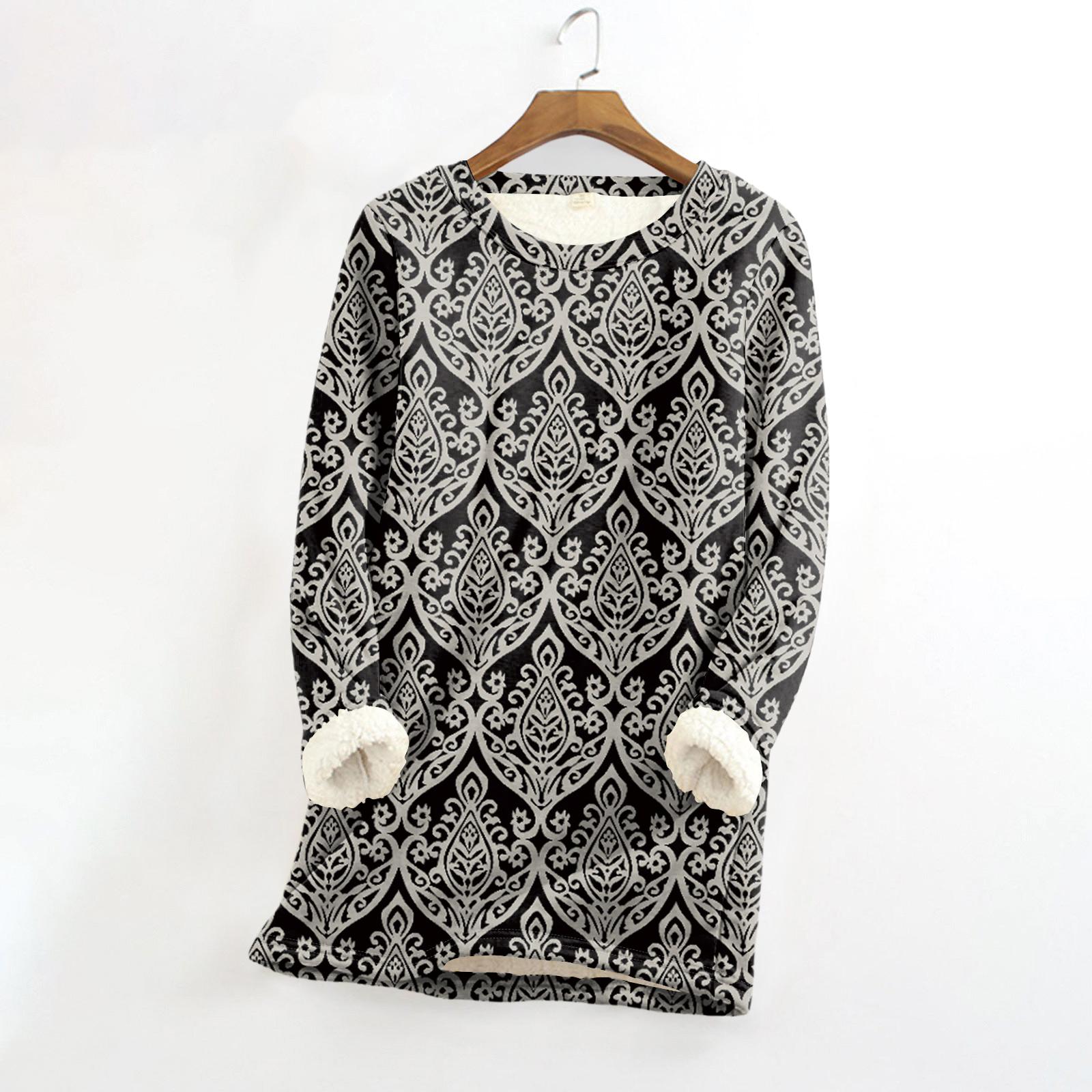 Женский топ с круглым вырезом и принтом из утолщенного плюша и кашемира, теплый длинный топ S
Женский топ с круглым вырезом и принтом из утолщенного плюша и кашемира, теплый длинный топ S