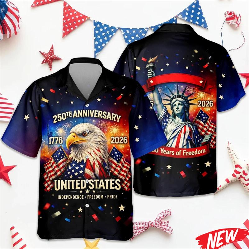 America 250 Years of Freedom Hawaiian Shirt Celebrating 250th Anniversary United States Short Sleeve Shirts 5XL
America 250 Years of Freedom Hawaiian Shirt Celebrating 250th Anniversary United States Short Sleeve Shirts 5XL