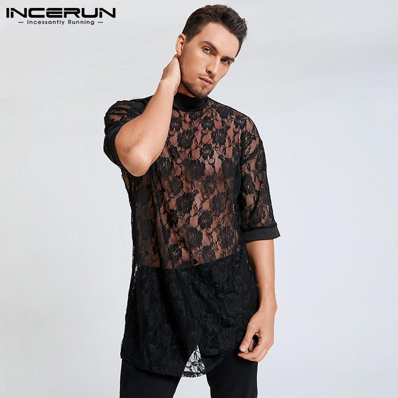 INCERUN Летние мужские кружевные прозрачные топы для клубной одежды
INCERUN Летние мужские кружевные прозрачные топы для клубной одежды