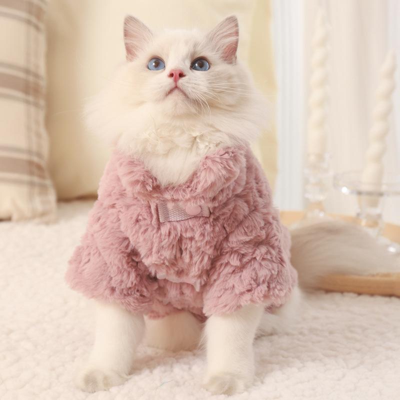 Soft Rabbit Fur Lined Cat Winter Coat, Warm Anti-Shedding Outfit for Cold Weather, S-XL Indoor & Outdoor Wear for Small Cats S: Bust 35cm, 1.5-3kg
Soft Rabbit Fur Lined Cat Winter Coat, Warm Anti-Shedding Outfit for Cold Weather, S-XL Indoor & Outdoor Wear for Small Cats S: Bust 35cm, 1.5-3kg