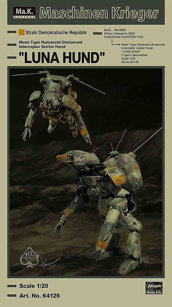 Hasegawa Maschinen Krieger Lunar Humanoid Unmanned Interceptor Hund Lunahund Scale Plastic Model Kit 64126 Großer 1/20
Hasegawa Maschinen Krieger Lunar Humanoid Unmanned Interceptor Hund Lunahund Scale Plastic Model Kit 64126 Großer 1/20