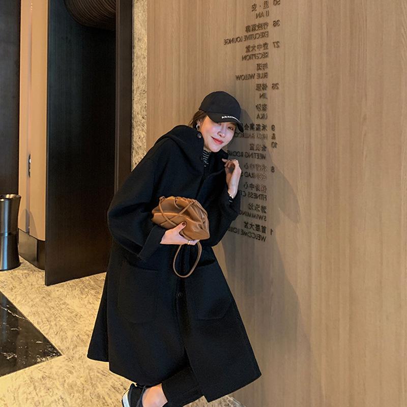 Double-sided cashmere coat for women s autumn and winter new loose hooded temperament casual wool coat for women S чорний
Double-sided cashmere coat for women s autumn and winter new loose hooded temperament casual wool coat for women S чорний