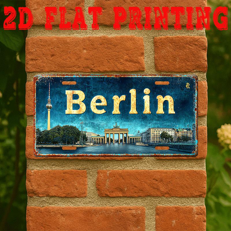 Berlin Brandenburg Gate TV Tower D Flat Printing Retro License Plate Style Metal Tin Sign German Capital City Themed Decorat 15x30cm(5.9x7.8inch)
Berlin Brandenburg Gate TV Tower D Flat Printing Retro License Plate Style Metal Tin Sign German Capital City Themed Decorat 15x30cm(5.9x7.8inch)