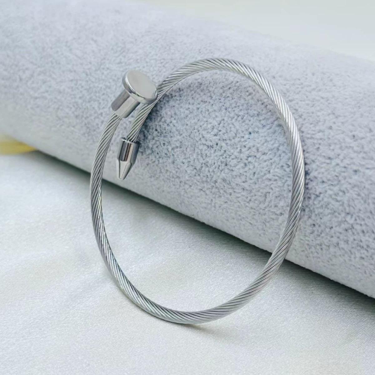 Simple Nail Wire Rope Elastic Opening Fashion Bracelet one size(17-20cm)
Simple Nail Wire Rope Elastic Opening Fashion Bracelet one size(17-20cm)