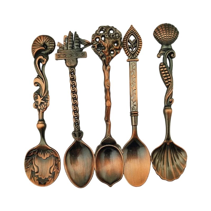 Retro Art Embossed Alloy Spoon Set 5Pcs Kitchen Utensils Durable Alloy Tableware Collection For Dining Elegances
Retro Art Embossed Alloy Spoon Set 5Pcs Kitchen Utensils Durable Alloy Tableware Collection For Dining Elegances