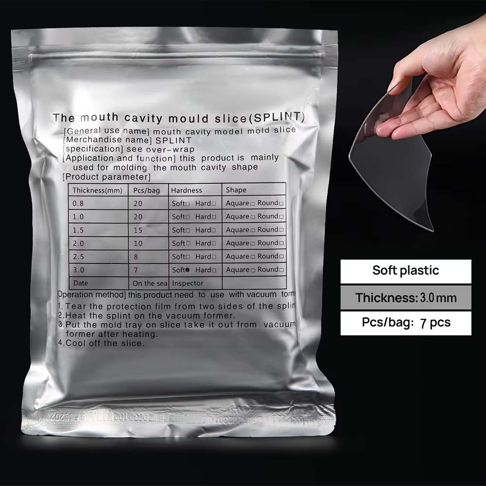 8/10/15/20 Pcs Dental Lab Orthodontic Splint Retainer Slice Vacuum Forming Sheet Soft Hard 1.0/1.5/2.0Mm Thermoforming Materials
8/10/15/20 Pcs Dental Lab Orthodontic Splint Retainer Slice Vacuum Forming Sheet Soft Hard 1.0/1.5/2.0Mm Thermoforming Materials