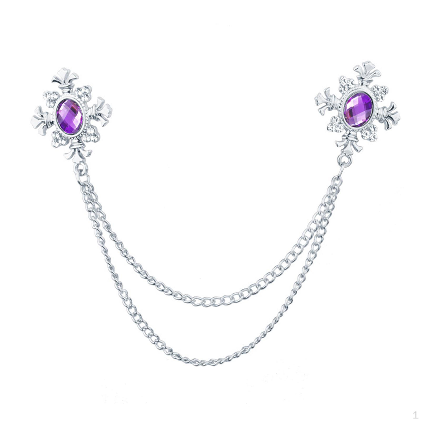 Chain Brooch for Men Suit Men s Lapel Women Pin Badge Rhinestone Silver Purple
Chain Brooch for Men Suit Men s Lapel Women Pin Badge Rhinestone Silver Purple