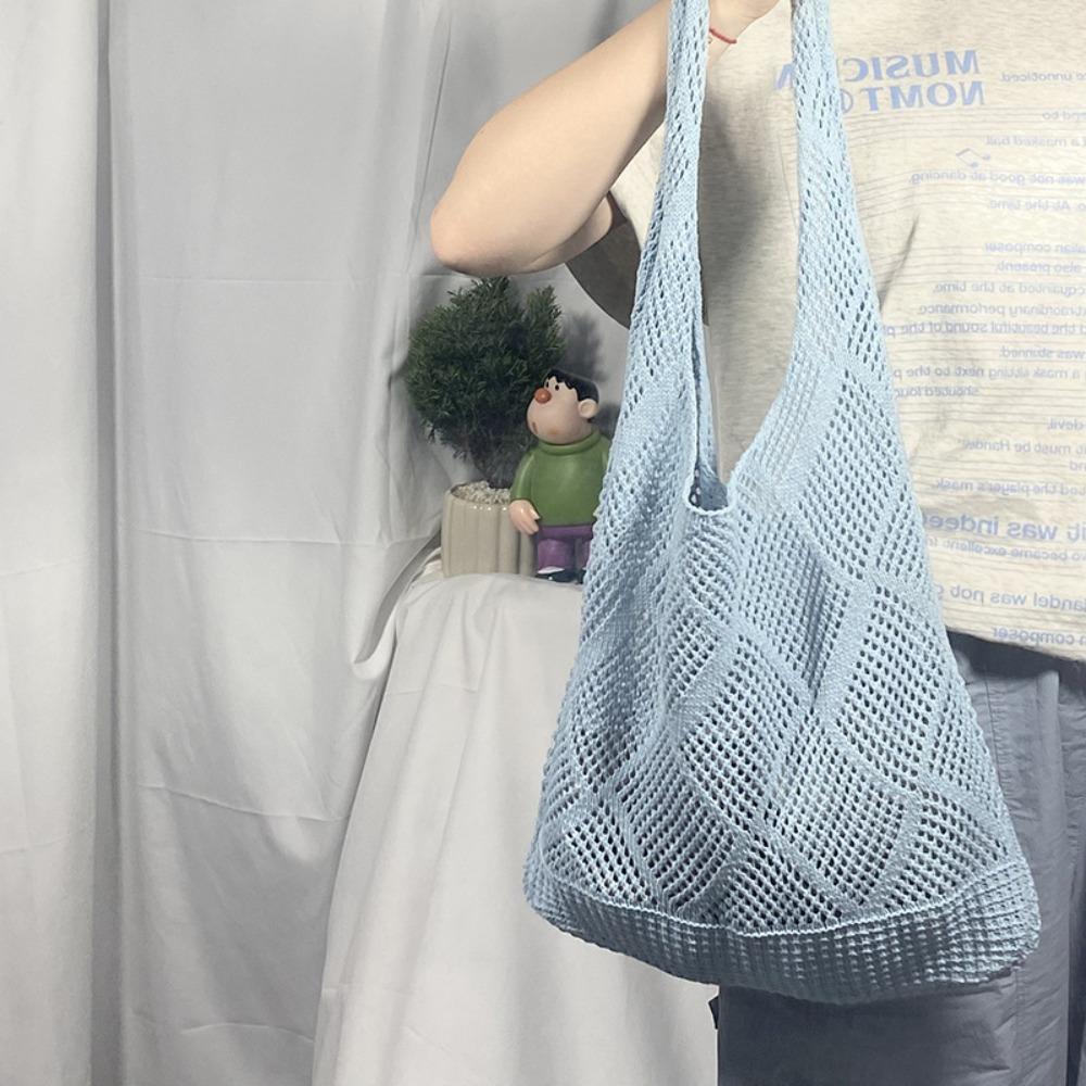 Foldable Hollow Knit Tote Bag Large Capacity Shoulder Bag Fashion Reusable Grocery Bag Beach синій
Foldable Hollow Knit Tote Bag Large Capacity Shoulder Bag Fashion Reusable Grocery Bag Beach синій