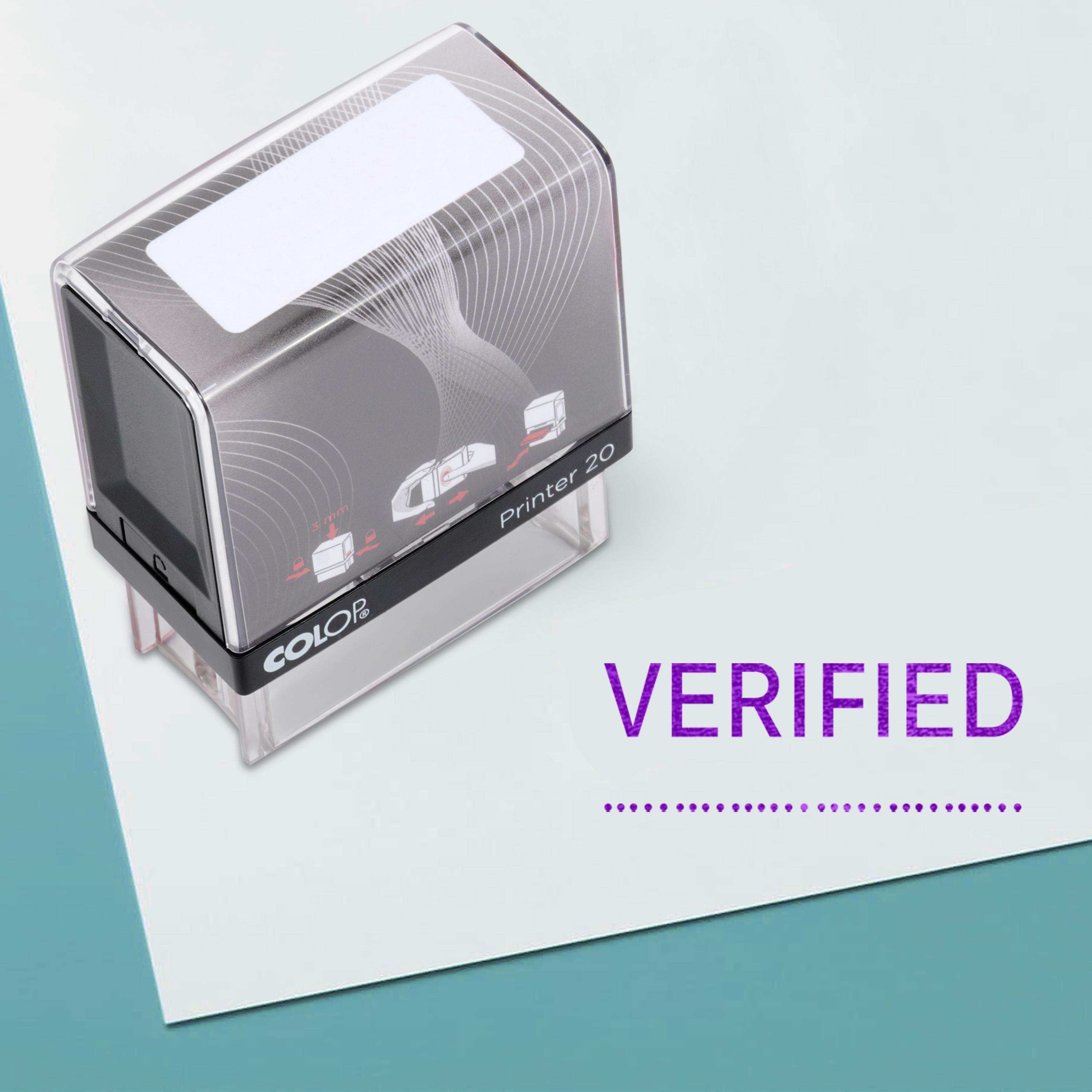 Verified Self Inking Rubber Stamp Custom Colop Office Stationary P20 Mini Stamper 14 mm x 38 mm Фіолетовий
Verified Self Inking Rubber Stamp Custom Colop Office Stationary P20 Mini Stamper 14 mm x 38 mm Фіолетовий