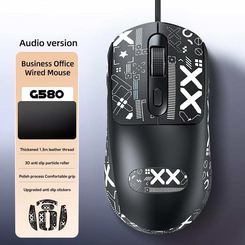 T-WOLF G580 Wired Mouse with Anti-Slip Sticker Ergonomic Design Office Mouse Support 1000-1600 DPI White
T-WOLF G580 Wired Mouse with Anti-Slip Sticker Ergonomic Design Office Mouse Support 1000-1600 DPI White