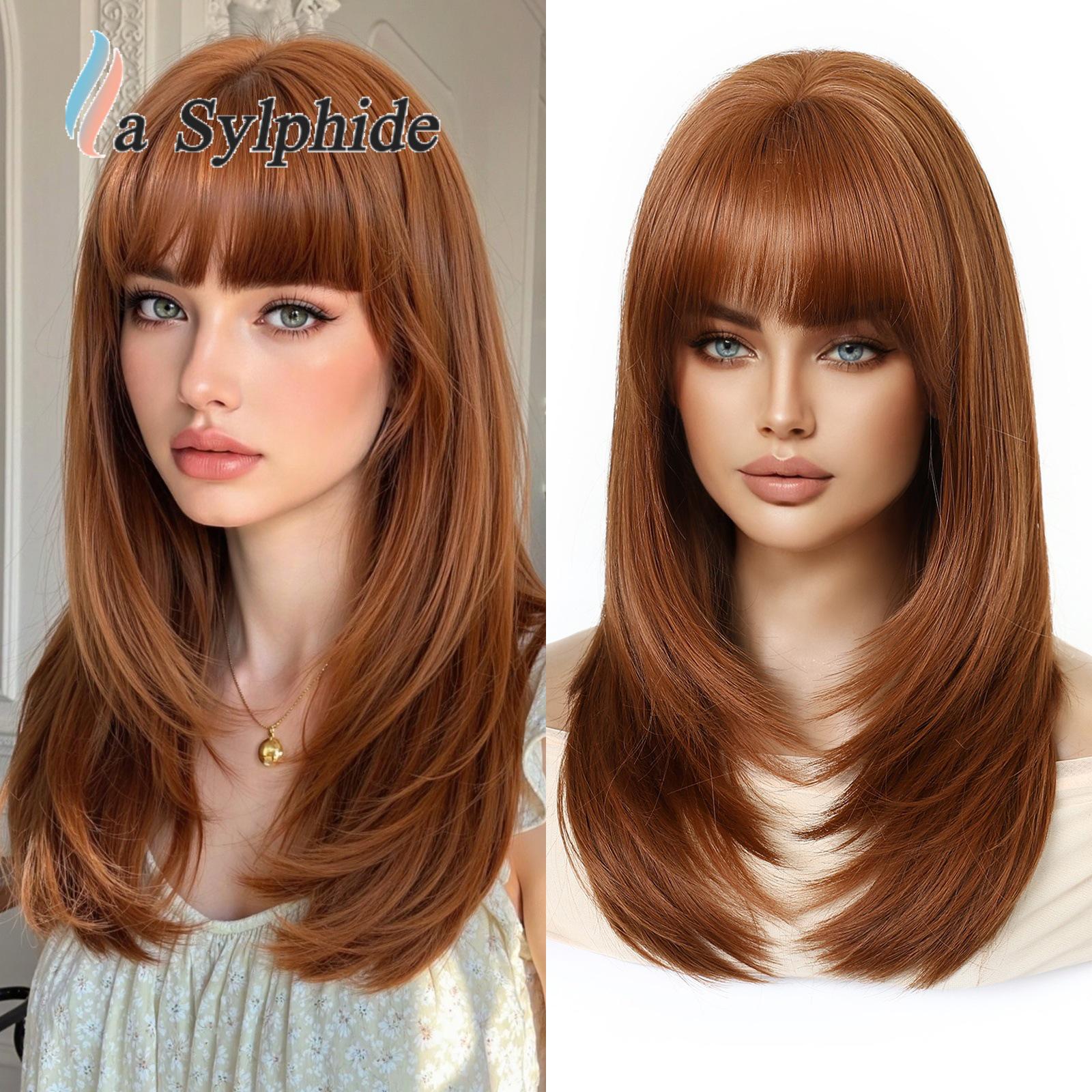 Wine Red to Golden Gradient Long Curly Wig with Bangs for Women
Wine Red to Golden Gradient Long Curly Wig with Bangs for Women