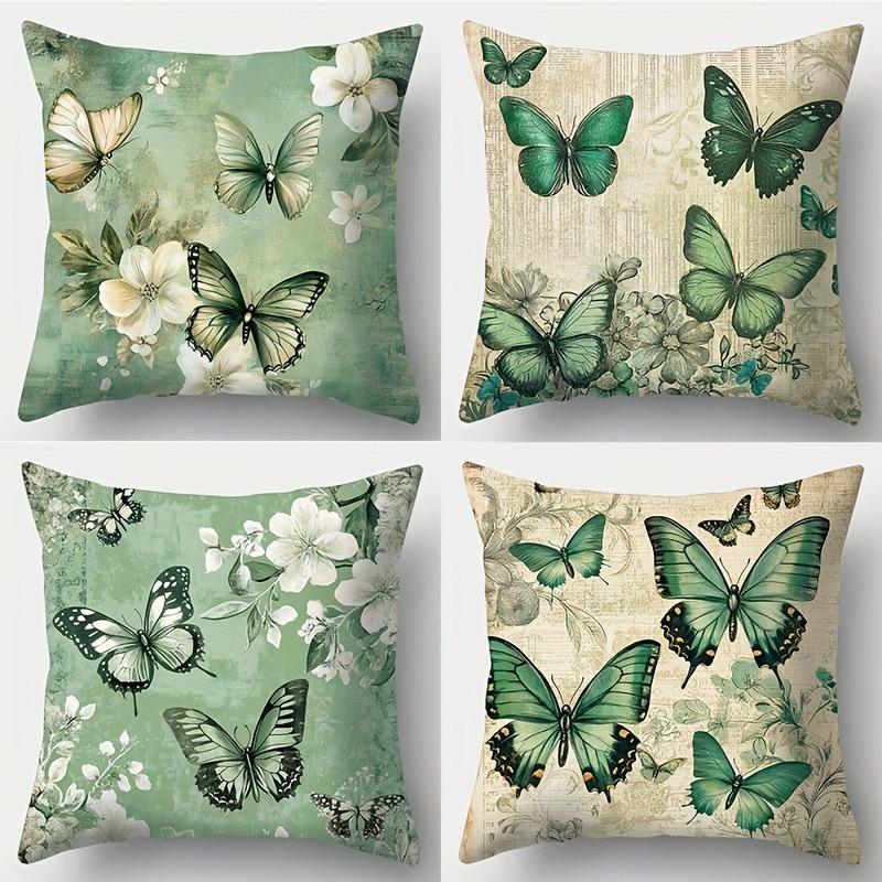 Vintage Green Butterfly & Floral Pillowcase - Retro Botanical Pattern Pillow Cover for Sofa Bedroom Living Room 4PC-45x45cm
Vintage Green Butterfly & Floral Pillowcase - Retro Botanical Pattern Pillow Cover for Sofa Bedroom Living Room 4PC-45x45cm