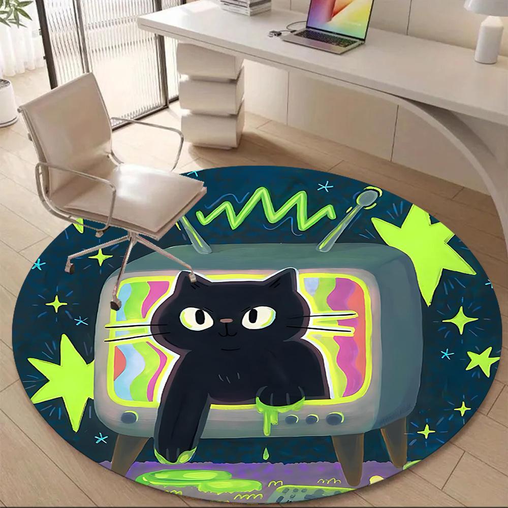 1PC Cat Television Office Round Area Rug, Indoor Mat Suitable ForOffice, Under Office Chairs Bedroom Living Room Home Decor, Room Deco g058 80cm by 80cm
1PC Cat Television Office Round Area Rug, Indoor Mat Suitable ForOffice, Under Office Chairs Bedroom Living Room Home Decor, Room Deco g058 80cm by 80cm