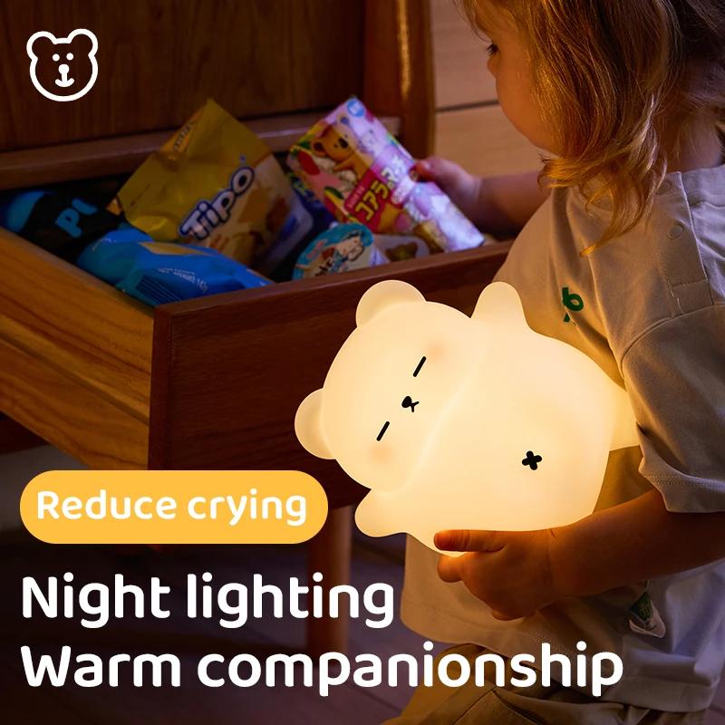Cute LED Night Light Bear Silicone Snoring Sleeping Nightlights USB Rechargeable For Bedroom Decoration Kids Birthday Gift
Cute LED Night Light Bear Silicone Snoring Sleeping Nightlights USB Rechargeable For Bedroom Decoration Kids Birthday Gift