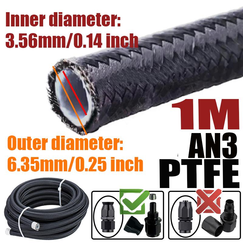 1-6M(3-19.6FT) 3AN 4AN 6AN 8AN 10AN E85 PTFE Fuel Hose Oil Gas Cooler Line Engine Pipe Brake Tube Nylon Stainless Steel Braided 1M AN3 ID3.56mm
1-6M(3-19.6FT) 3AN 4AN 6AN 8AN 10AN E85 PTFE Fuel Hose Oil Gas Cooler Line Engine Pipe Brake Tube Nylon Stainless Steel Braided 1M AN3 ID3.56mm