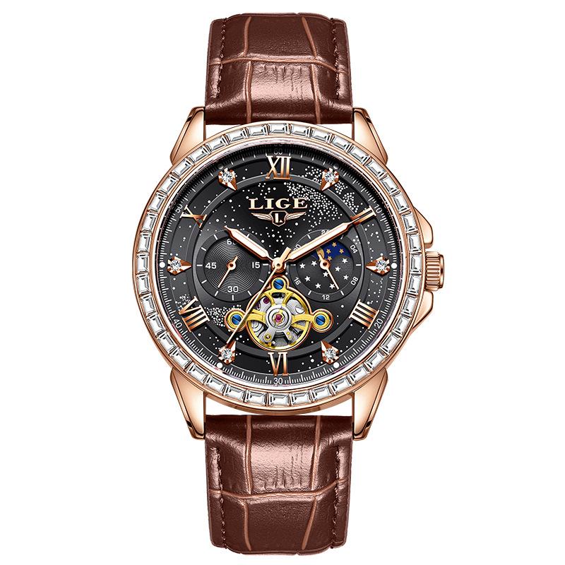 LIGE Men s Tourbillon Waterproof Mechanical Watch with Moon Phase
LIGE Men s Tourbillon Waterproof Mechanical Watch with Moon Phase