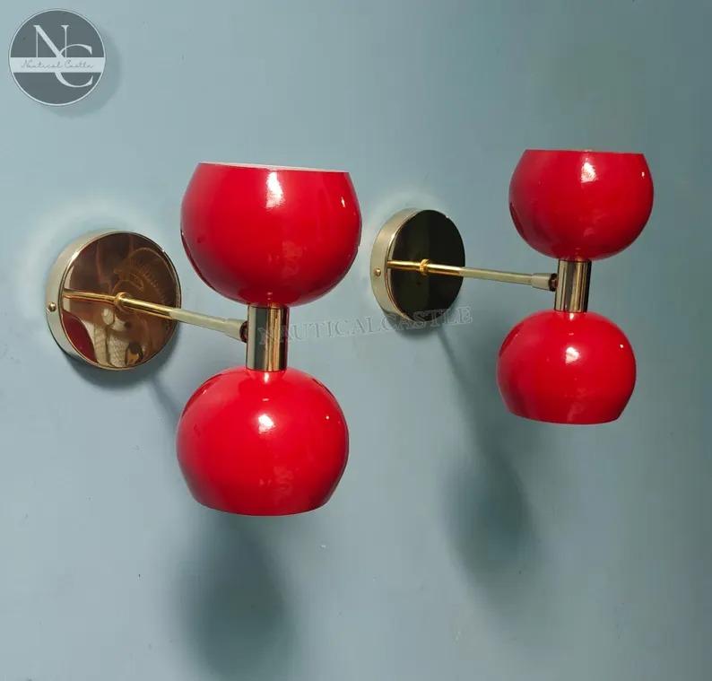 Modern Mid century 1950 Diablo Red & Brass Wall Sconce – Double Dome Light Fixture Lamps червоний
Modern Mid century 1950 Diablo Red & Brass Wall Sconce – Double Dome Light Fixture Lamps червоний
