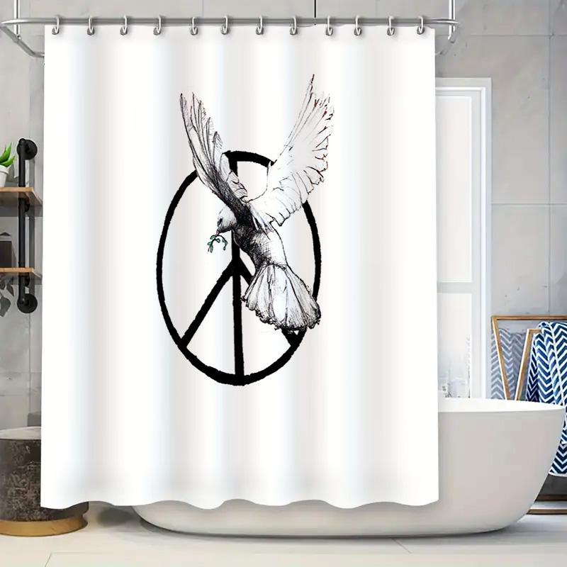 Peace Sign Dove Shower Curtain Artistic Black White Birds Pattern Bathroom Decor Hippie Van Gogh Inspired Wall Hanging Home Text W60H190(CM)-1 Pcs
Peace Sign Dove Shower Curtain Artistic Black White Birds Pattern Bathroom Decor Hippie Van Gogh Inspired Wall Hanging Home Text W60H190(CM)-1 Pcs