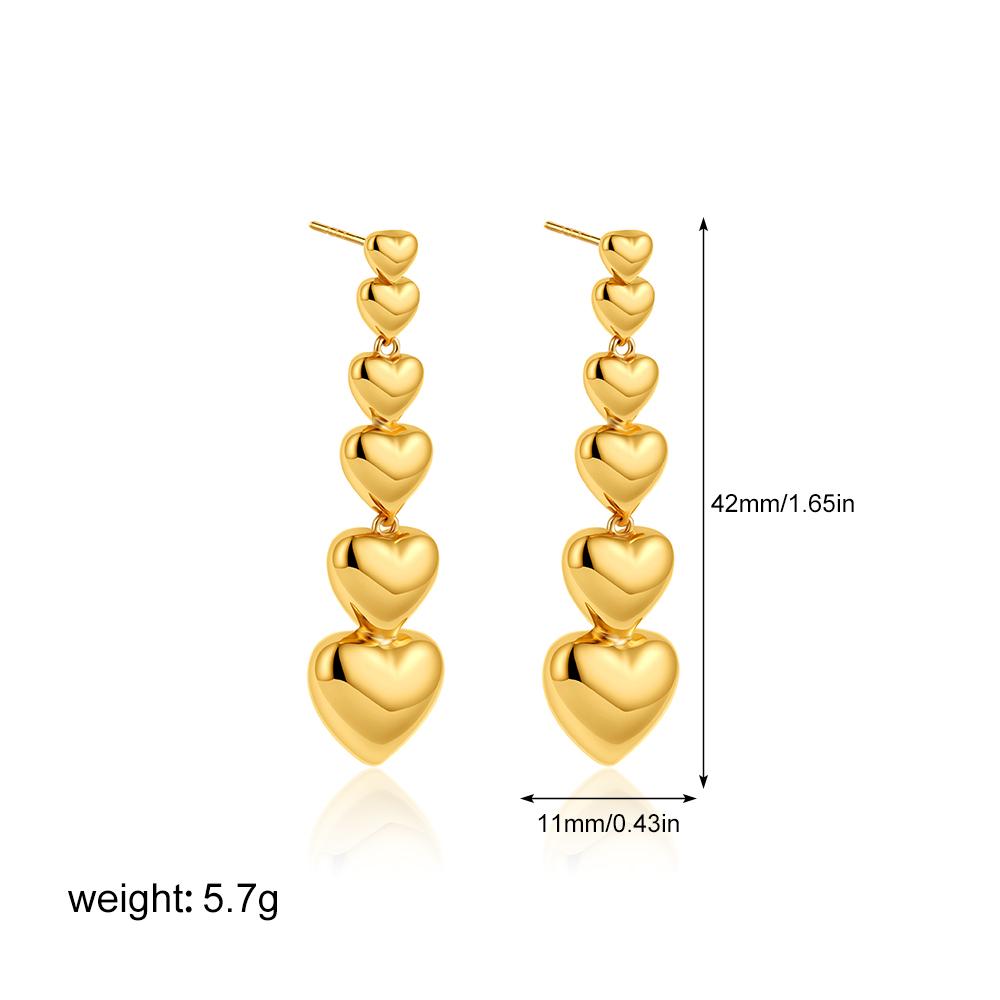 Fashion Love Heart Linear Dangle Earrings for Women Gold Plated Chunky Heart-shape Linked Tassel Earring Statement Zircon Gift Heart
Fashion Love Heart Linear Dangle Earrings for Women Gold Plated Chunky Heart-shape Linked Tassel Earring Statement Zircon Gift Heart
