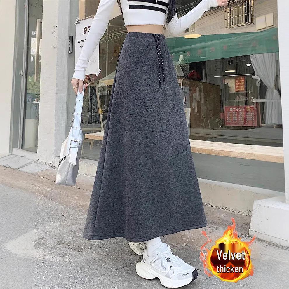 Women s High-Waist Korean Style Color Block Drawstring Fleece Lined Midi Skirt - Autumn/Winter A-Line Design 2XL
Women s High-Waist Korean Style Color Block Drawstring Fleece Lined Midi Skirt - Autumn/Winter A-Line Design 2XL