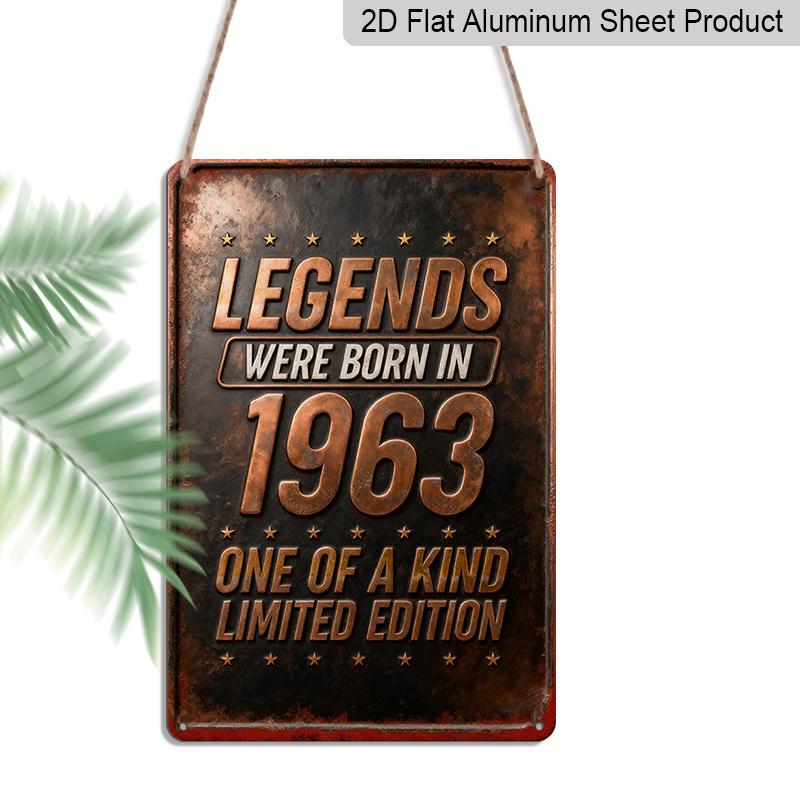 2D Flat, 1pc Vintage 1963 Limited Edition Legend Wall Plaque - 7.87x11.81inch Rustic Aluminium Wall-Mounted Sign Suitable for Study, Studio 20*30cm
2D Flat, 1pc Vintage 1963 Limited Edition Legend Wall Plaque - 7.87x11.81inch Rustic Aluminium Wall-Mounted Sign Suitable for Study, Studio 20*30cm