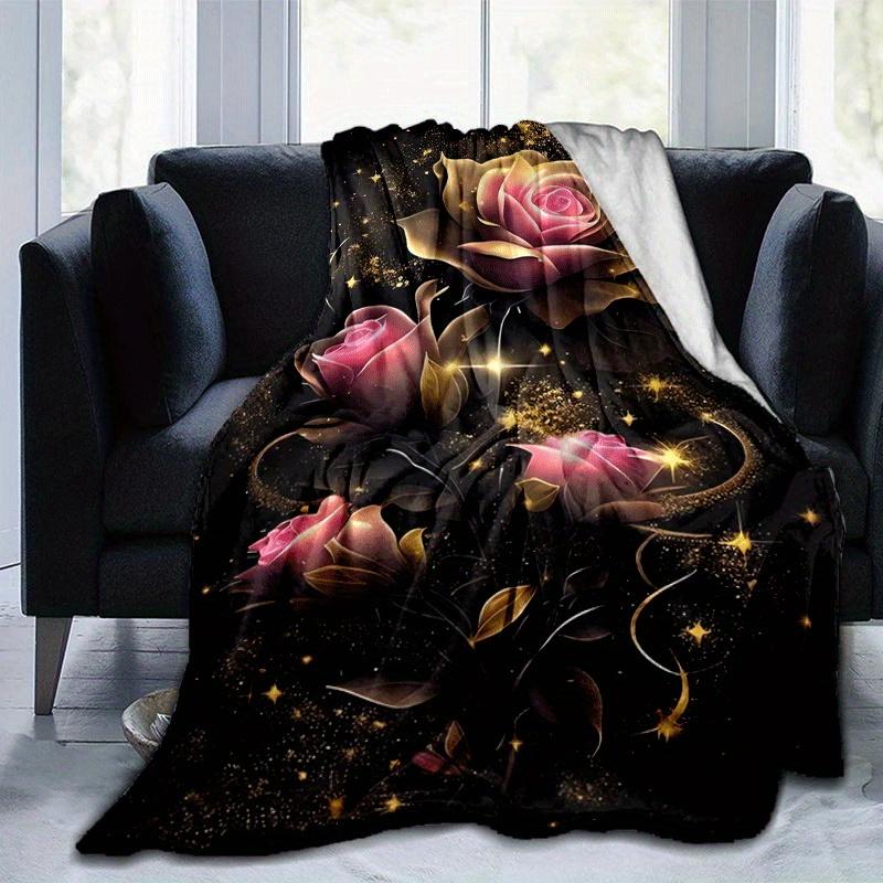 1pc Golden Rose Printing Lightweight Flannel Blanket, Comfortable and Warm Blanket, for Camping Sofa Bed and Couch Office, Gift 100x150cm
1pc Golden Rose Printing Lightweight Flannel Blanket, Comfortable and Warm Blanket, for Camping Sofa Bed and Couch Office, Gift 100x150cm