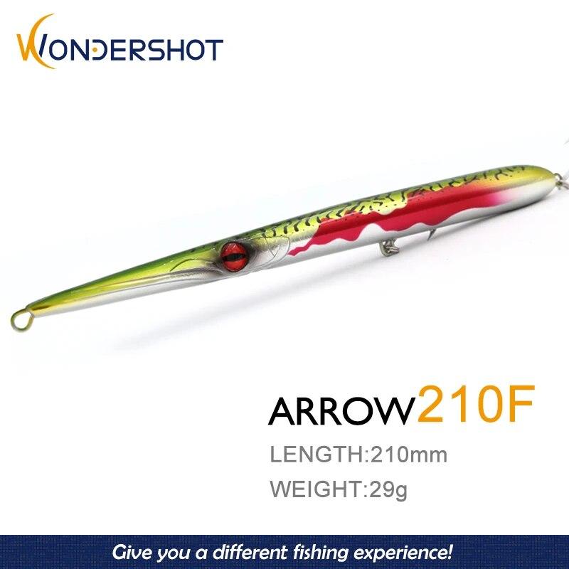Wondershot D12 ARROW 210F Плавающая приманка-карандаш, воблеры 210 мм/30 г, длинная приманка для заброса, приманки для ловли морского окуня, 2021 г.
Wondershot D12 ARROW 210F Плавающая приманка-карандаш, воблеры 210 мм/30 г, длинная приманка для заброса, приманки для ловли морского окуня, 2021 г.