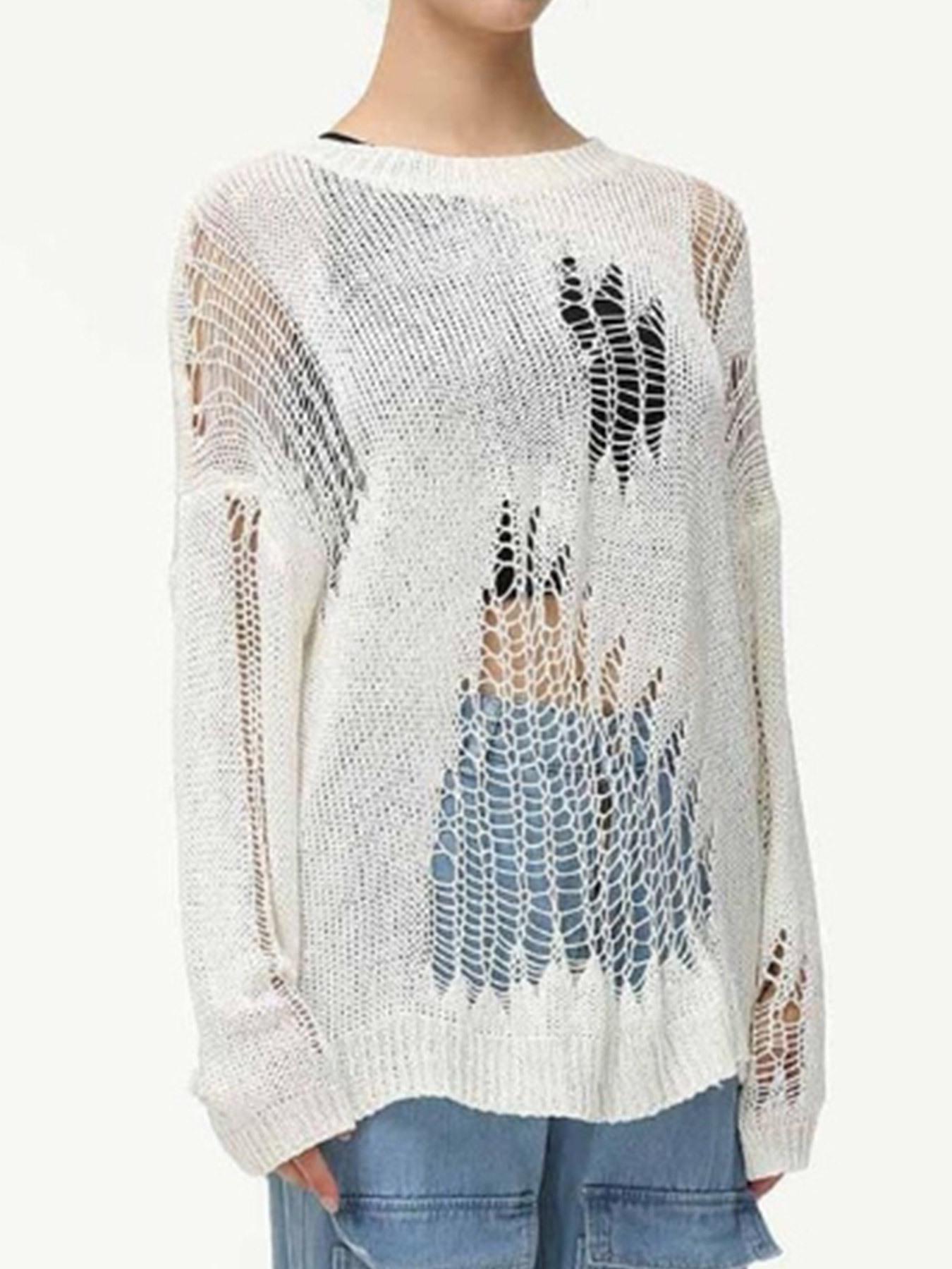 Европейский и американский свитер с круглым вырезом, длинными рукавами и ажурной вязкой, пляжная накидка для весны и лета Small белый
Европейский и американский свитер с круглым вырезом, длинными рукавами и ажурной вязкой, пляжная накидка для весны и лета Small белый