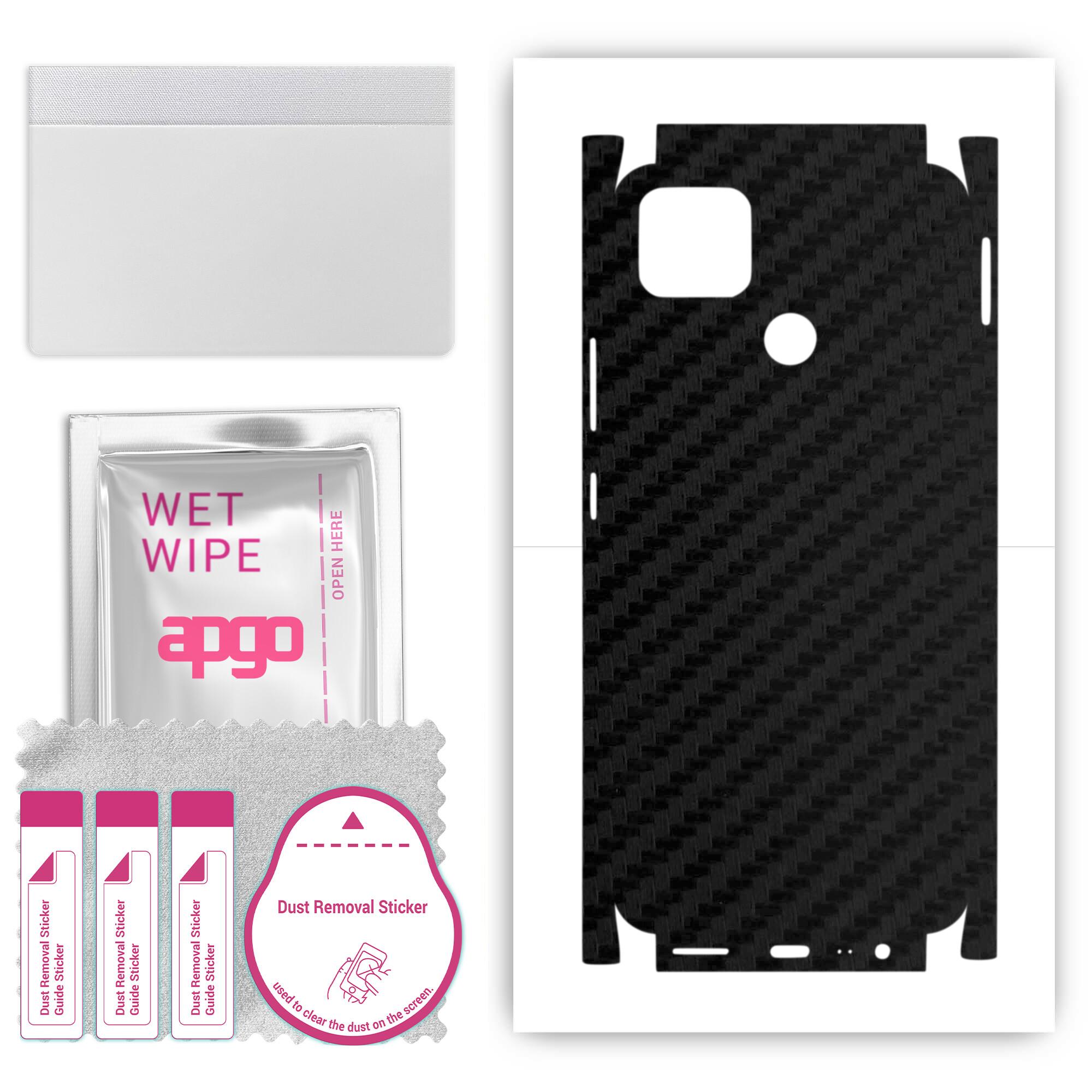 apgo Protective Skin Sticker for the back+sides compatible with Realme Narzo 30A, Full Wrap Film, Foil, Vinyl - Pattern Carbon Black
apgo Protective Skin Sticker for the back+sides compatible with Realme Narzo 30A, Full Wrap Film, Foil, Vinyl - Pattern Carbon Black