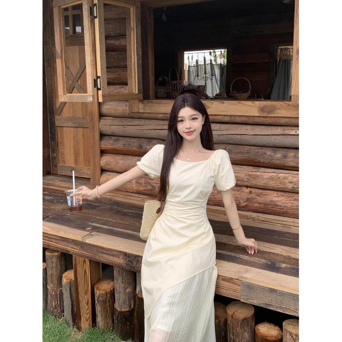 Large size French irregular square neck dress women s summer fat MM belly covering and thin skirt fashion short sleeve A-shaped skirt 2XL жовтий
Large size French irregular square neck dress women s summer fat MM belly covering and thin skirt fashion short sleeve A-shaped skirt 2XL жовтий