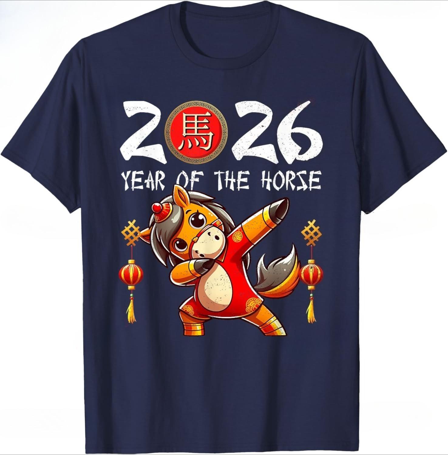 ZX Chinese New Year 2026 Year of The Horse Happy New Year 2026 TShirt Kawayi Men and Women Short Sleeves Cotton Tee S
ZX Chinese New Year 2026 Year of The Horse Happy New Year 2026 TShirt Kawayi Men and Women Short Sleeves Cotton Tee S