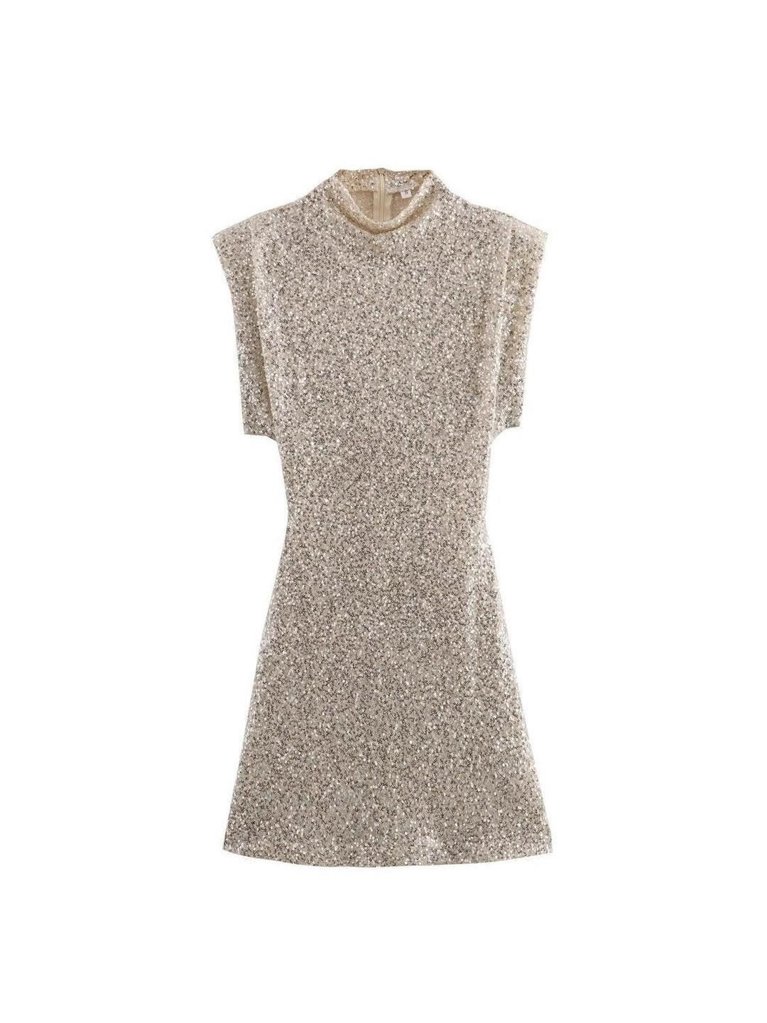 2025 Sleeveless Sequin Bodycon Dress with Shoulder Pads - Elegant Socialite Style L абрикосовый
2025 Sleeveless Sequin Bodycon Dress with Shoulder Pads - Elegant Socialite Style L абрикосовый