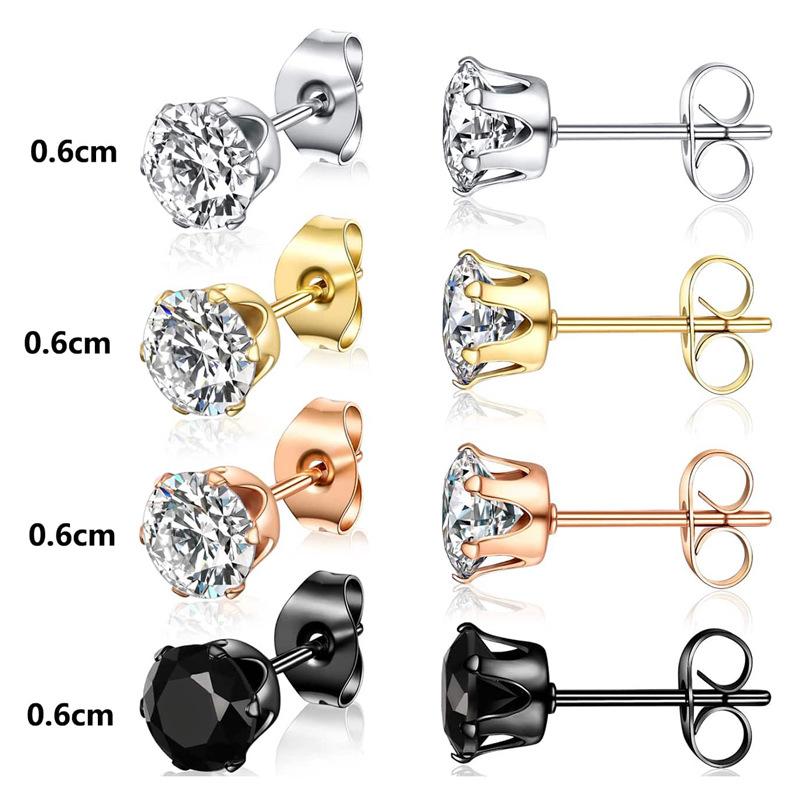 Titanium steel six-claw crown zircon stud earrings, versatile and non-fading earrings, autumn and winter high-end exquisite ear jewelry
Titanium steel six-claw crown zircon stud earrings, versatile and non-fading earrings, autumn and winter high-end exquisite ear jewelry