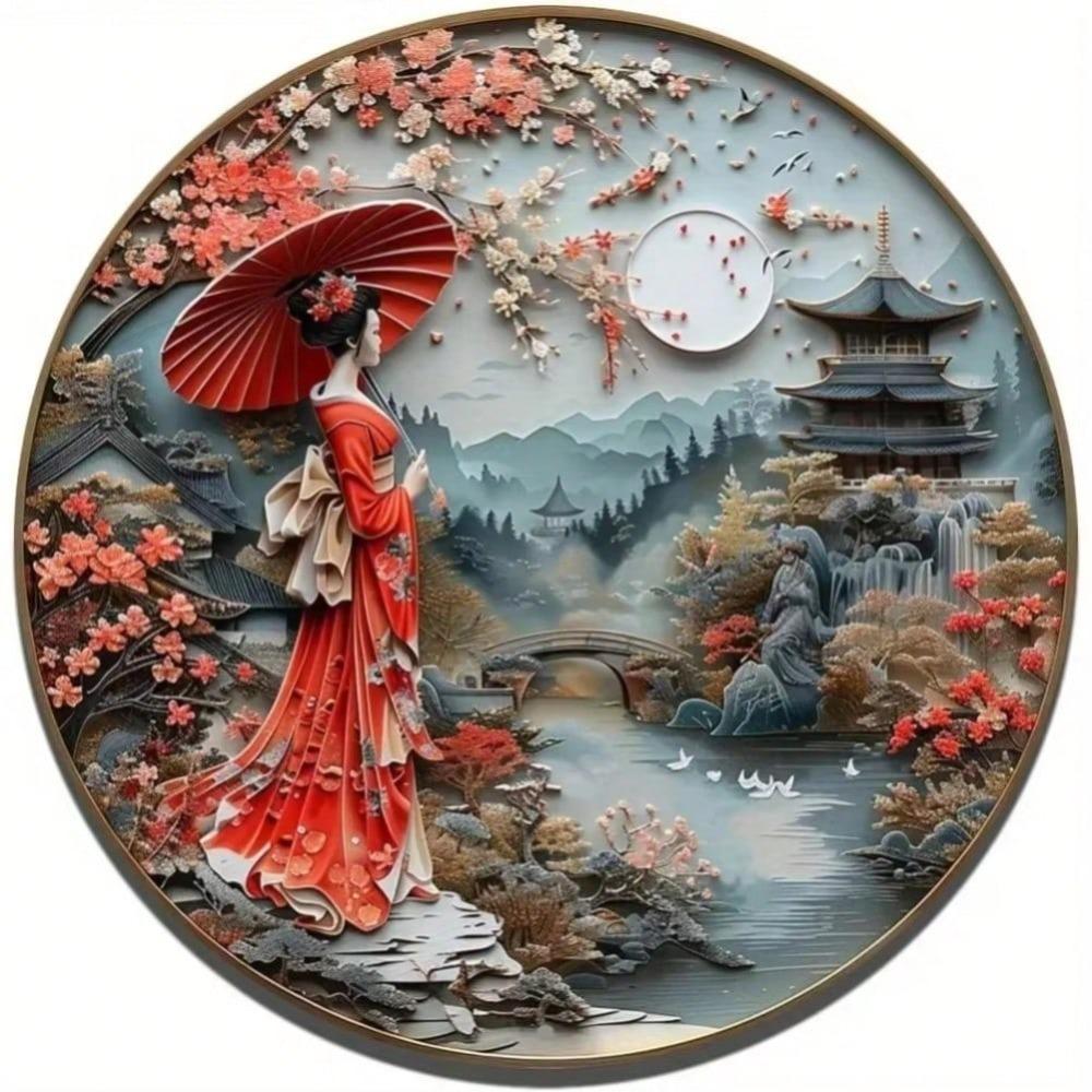 Metal Wall Art Elegant Kimono Woman Round Sign Office Home Decor Halloween Gift 20x20
Metal Wall Art Elegant Kimono Woman Round Sign Office Home Decor Halloween Gift 20x20
