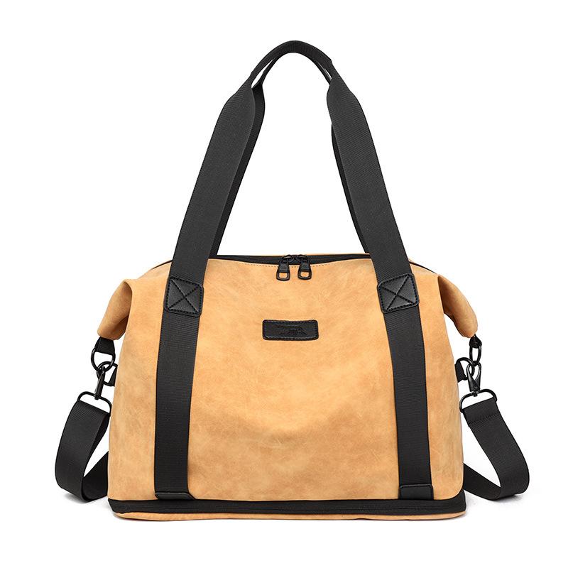 Сумка для путешествий на короткие расстояния, разделение на влажные и сухие вещи, спортивная тренировочная сумка для йоги, водонепроницаемая, расширяемая, легкая, деловая, дорожная, фитнес-сумка жёлтый