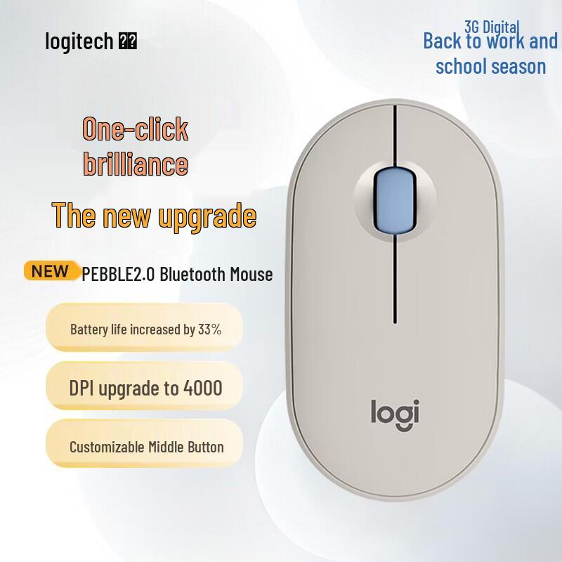 Logitech PEBBLE 2.0 Wireless Bluetooth Silent Mouse
Logitech PEBBLE 2.0 Wireless Bluetooth Silent Mouse