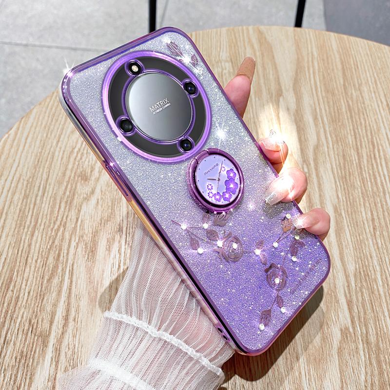 KADEM For Honor X40 5G/Magic5 Lite 5G/X9a 5G Flower Decor TPU Cover Glitter Phone Case Ring Kickstand Shell Purple
KADEM For Honor X40 5G/Magic5 Lite 5G/X9a 5G Flower Decor TPU Cover Glitter Phone Case Ring Kickstand Shell Purple