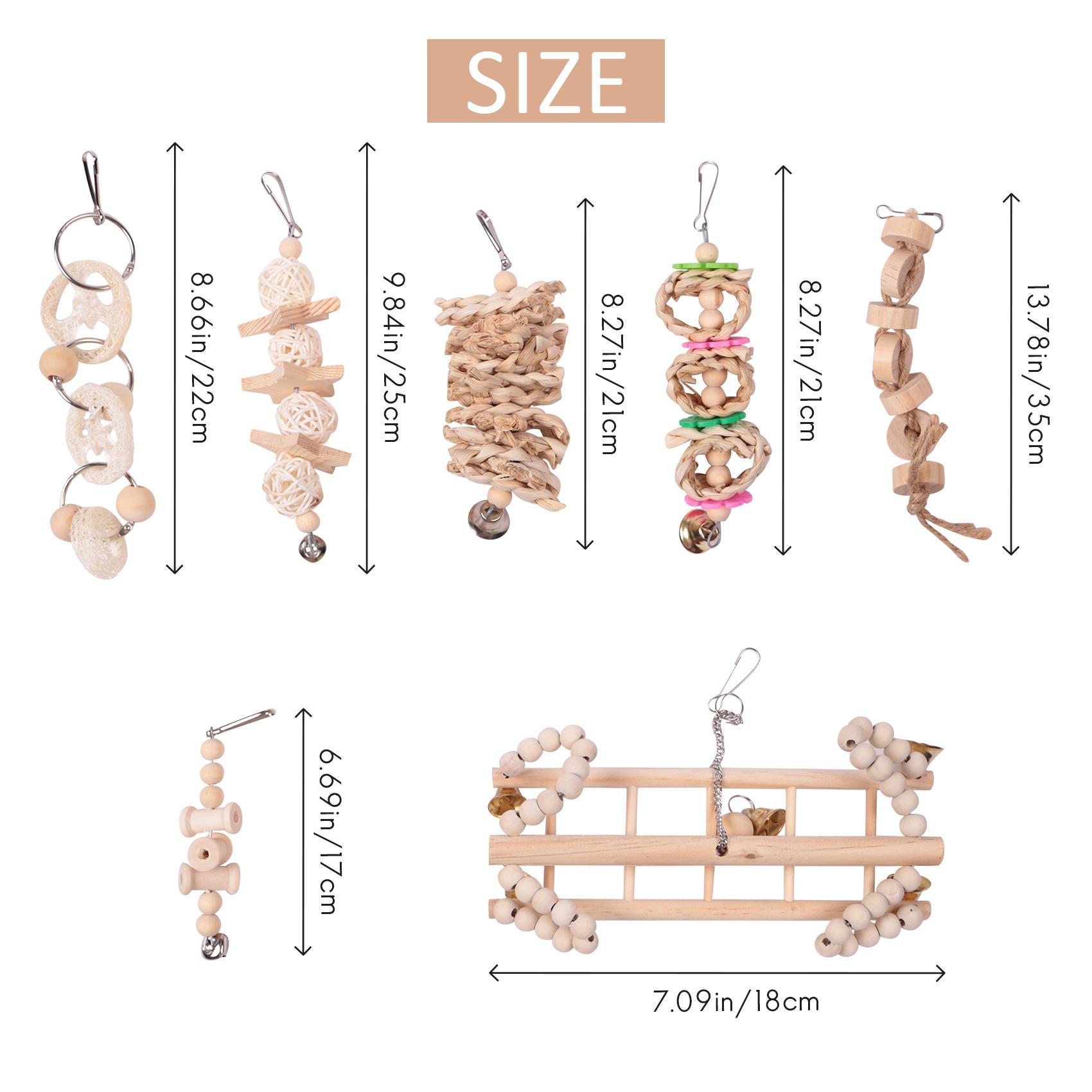 M-Modern-7 Packs Bird Parrot Swing Chewing - Natural Wood Hanging Bell Bird Cage Suitable For Small Parakeets Cockatiel
M-Modern-7 Packs Bird Parrot Swing Chewing - Natural Wood Hanging Bell Bird Cage Suitable For Small Parakeets Cockatiel