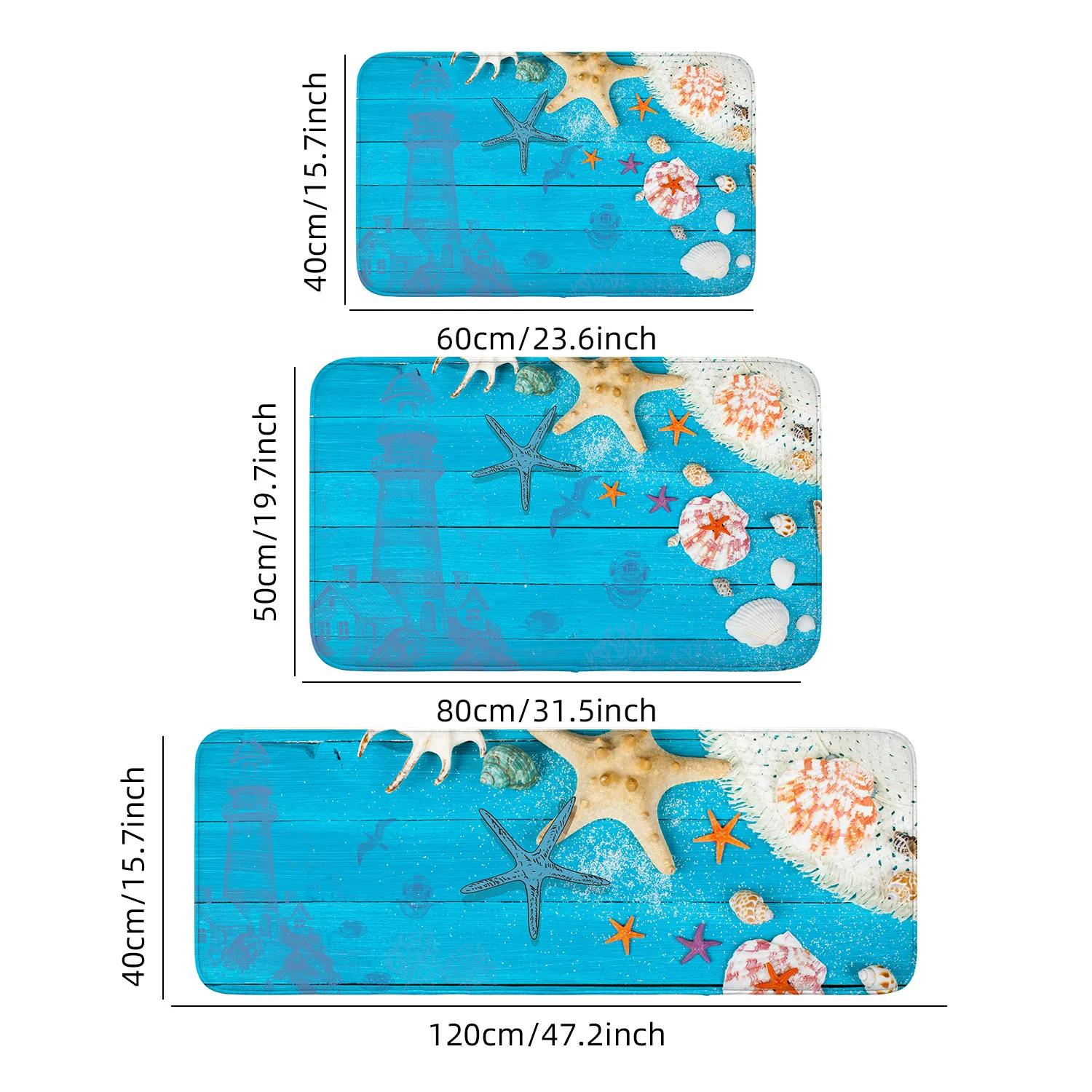 1 piece of wave beach shell conch themed door mat, used for bathroom, bedroom floor mat, kitchen, living room carpet 40x60cm
1 piece of wave beach shell conch themed door mat, used for bathroom, bedroom floor mat, kitchen, living room carpet 40x60cm