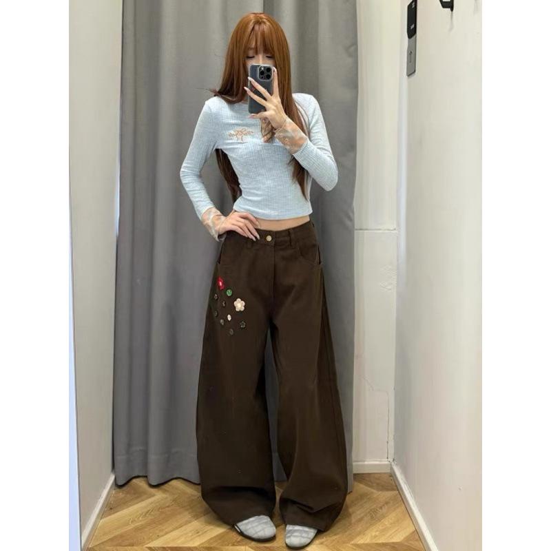 Women s High-Waist Floral Button Retro Jeans - Wide Leg, Loose Fit for Fall/Winter 3XL кавовий
Women s High-Waist Floral Button Retro Jeans - Wide Leg, Loose Fit for Fall/Winter 3XL кавовий