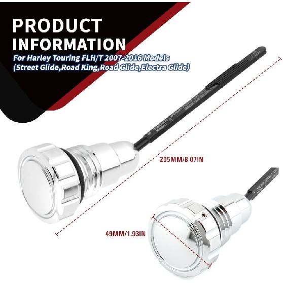 GZYF Chrome Motorcycle Oil Dip Stick Motorcycle Engine Oil Tank Dipstick for Harley Touring for Harley Touring FLHR FLHX FLH/T FLTR 2007-2016
GZYF Chrome Motorcycle Oil Dip Stick Motorcycle Engine Oil Tank Dipstick for Harley Touring for Harley Touring FLHR FLHX FLH/T FLTR 2007-2016