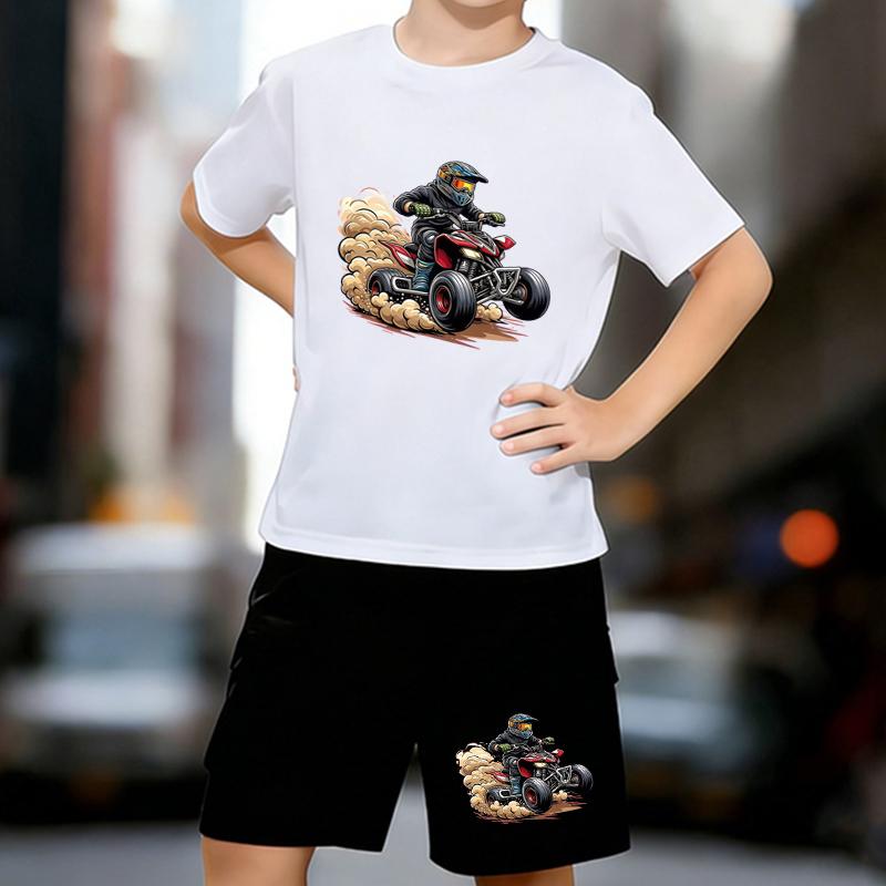 Boys 2 Piece Cartoon ATV Printed outfit, Short Sleeve T-Shirt and Shorts Set for Kids Age 5-14,White, Black Sporty Casual Summer Clothes 13-14 Years
Boys 2 Piece Cartoon ATV Printed outfit, Short Sleeve T-Shirt and Shorts Set for Kids Age 5-14,White, Black Sporty Casual Summer Clothes 13-14 Years
