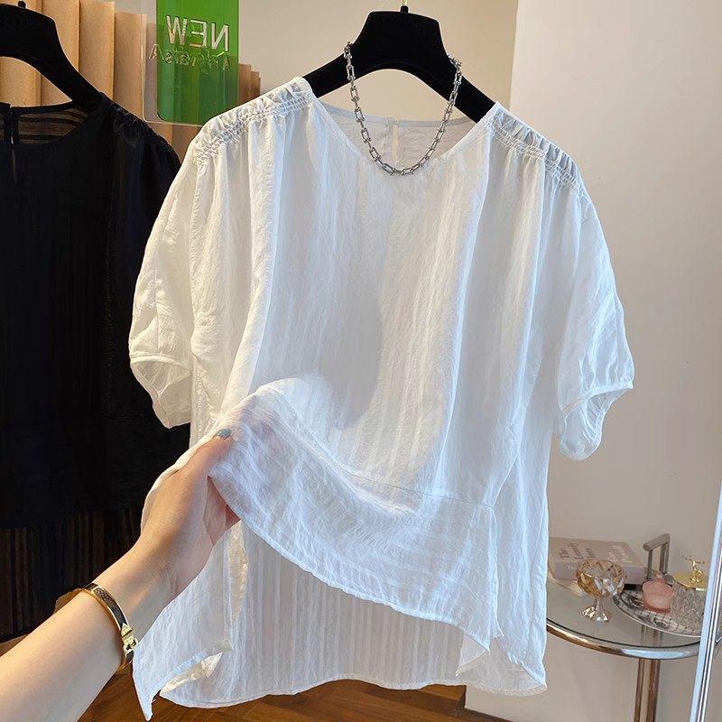 2026 Summer Designer Chic Irregular Short Sleeve Pullover: Fashionable Front Short, Back Long Base Layer Top L білий
2026 Summer Designer Chic Irregular Short Sleeve Pullover: Fashionable Front Short, Back Long Base Layer Top L білий