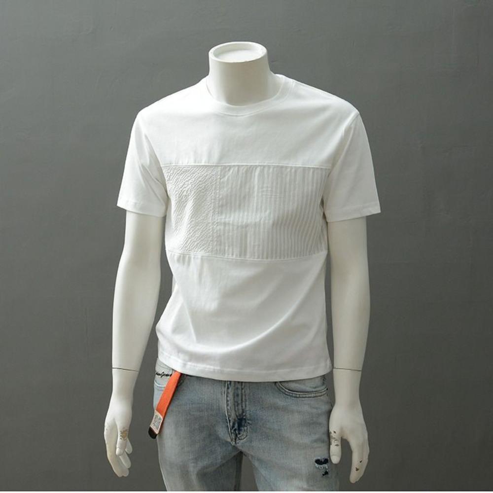 New Summer Short Sleeved T-shirt Men Round Neck Niche Retro National Trend Spliced Solid Color Shirt M білий
New Summer Short Sleeved T-shirt Men Round Neck Niche Retro National Trend Spliced Solid Color Shirt M білий