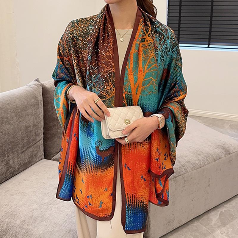 Female Print Neck Scarves Apparel Accessories Bandanna Hijab Designer Muslim Silk Scarf Shawl Women Summer Wrap Foulard Muffler 180x90cm
Female Print Neck Scarves Apparel Accessories Bandanna Hijab Designer Muslim Silk Scarf Shawl Women Summer Wrap Foulard Muffler 180x90cm