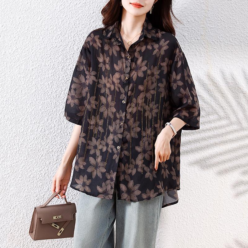 DIMANAF 2025 Summer Plus Size Short Sleeves Blouse Oversized T-Shirt Women Loose Flower Tops Tees New Shirt L
DIMANAF 2025 Summer Plus Size Short Sleeves Blouse Oversized T-Shirt Women Loose Flower Tops Tees New Shirt L