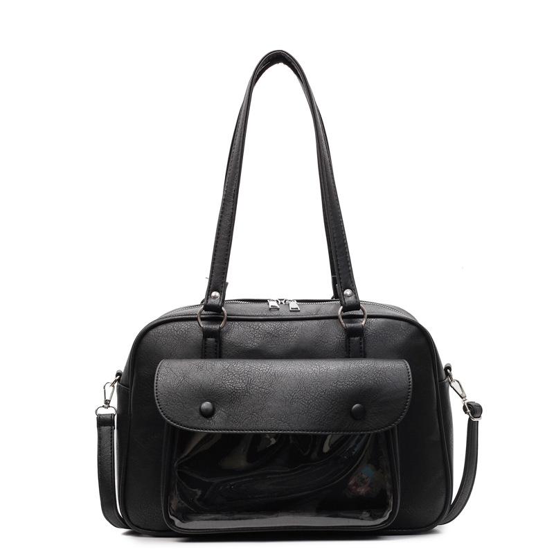 Hong Kong wind locomotive ins color scheme transparent women s shoulder bag Japanese and Korean new large-capacity yoga bag чорний
Hong Kong wind locomotive ins color scheme transparent women s shoulder bag Japanese and Korean new large-capacity yoga bag чорний