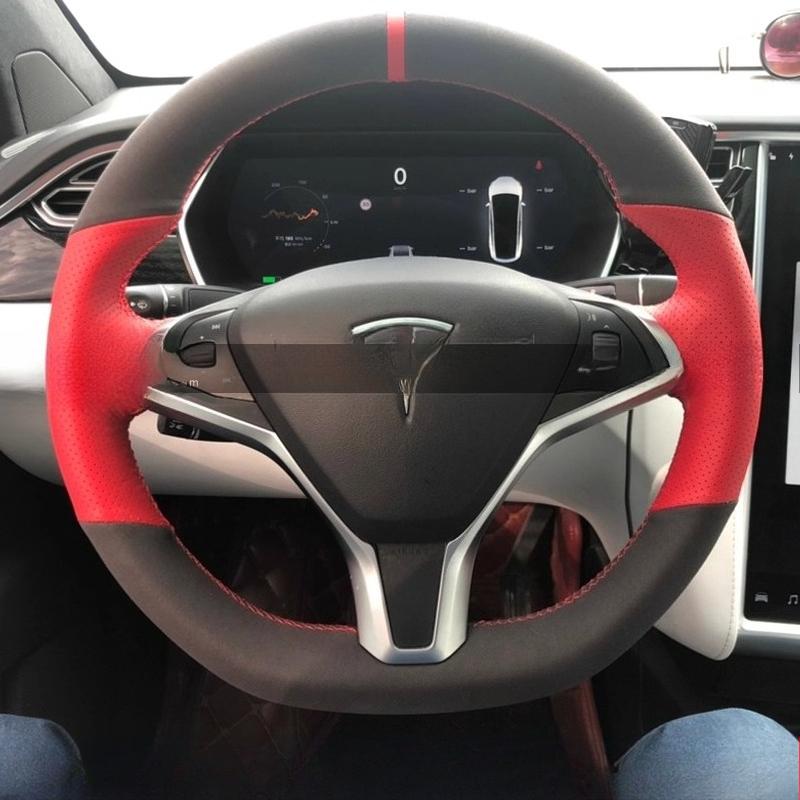 Для Tesla Model S 2009-2018 Model X 2012-2018 Ручна вишивка Нековзка Шкіра Вуглецеве волокно Автомобільна Накладка на кермо 3
Для Tesla Model S 2009-2018 Model X 2012-2018 Ручна вишивка Нековзка Шкіра Вуглецеве волокно Автомобільна Накладка на кермо 3